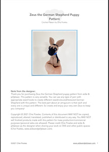 AMIGURUMI PATTERN/ tutorial (English) Amigurumi German Shepherd  - "Zeus the German Shepherd" pdf - US terminology