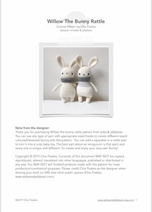AMIGURUMI PATTERN/ tutorial (English) Amigurumi Bunny - "Willow the Bunny" pdf - US terminology
