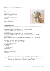AMIGURUMI PATTERN/ tutorial (English) Amigurumi Golden Retriever - "Annie the Golden Retriever Puppy" pdf - US terminology