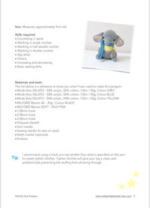 AMIGURUMI PATTERN/ tutorial (English) Amigurumi Elephant - "Lenny the Little Elephant" pdf - US terminology