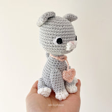 Load image into Gallery viewer, Made to Order CAT with a Heart Charm crochet amigurumi