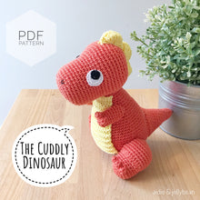 Load image into Gallery viewer, AMIGURUMI PATTERN/ tutorial (English) Amigurumi Dinosaur - "The Cuddly Dinosaur" pdf - US terminology
