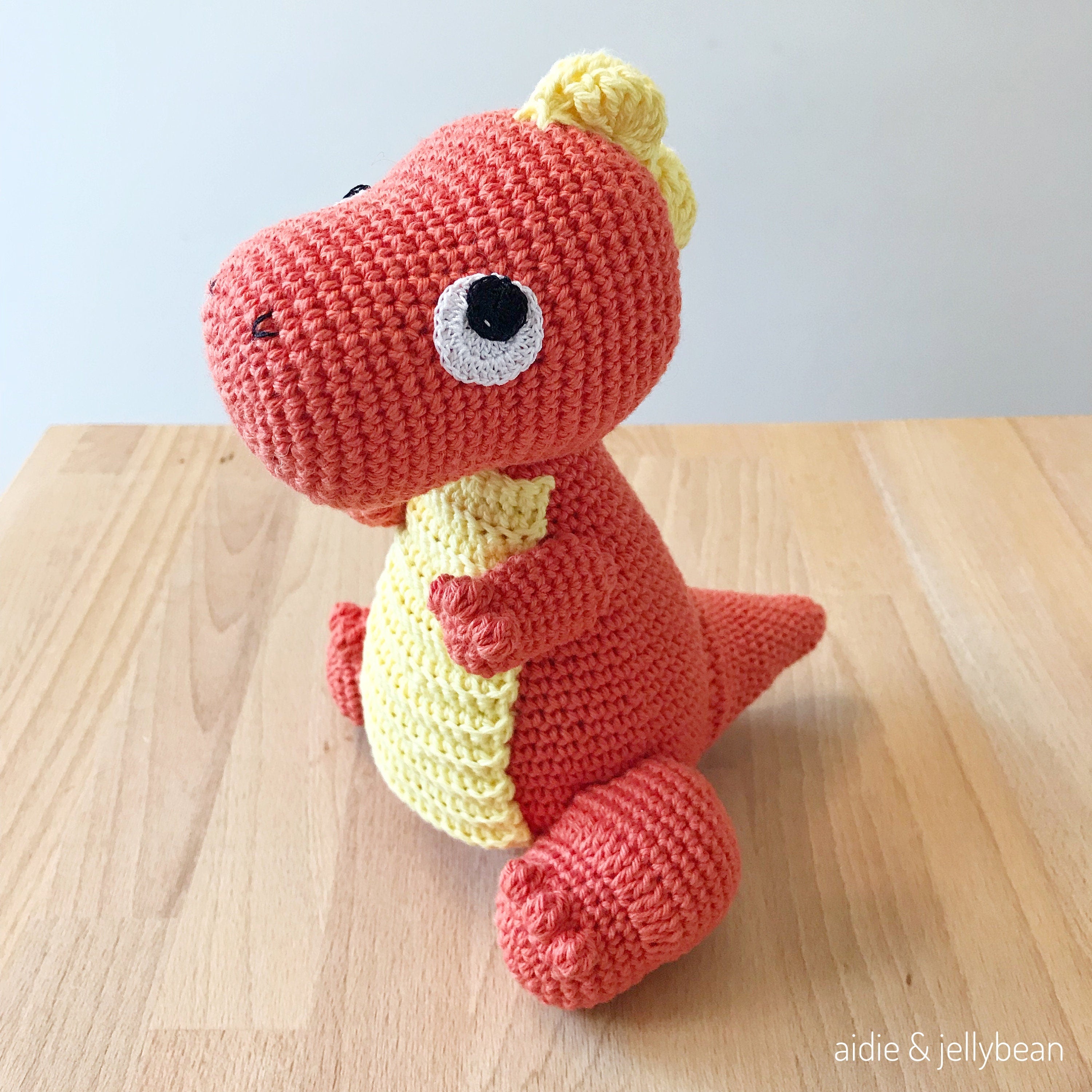 AMIGURUMI PATTERN/ tutorial (English) Amigurumi Dinosaur - "The Cuddly Dinosaur" pdf - US terminology