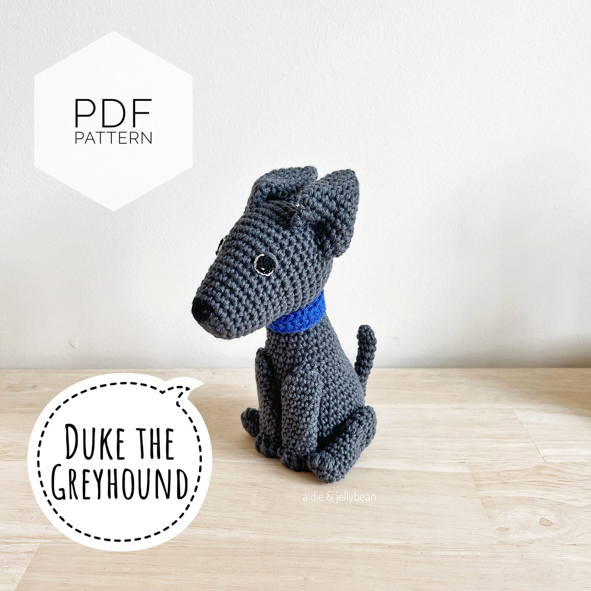 AMIGURUMI PATTERN/ tutorial (English) Amigurumi Greyhound Dog - "Duke the Greyhound Puppy"