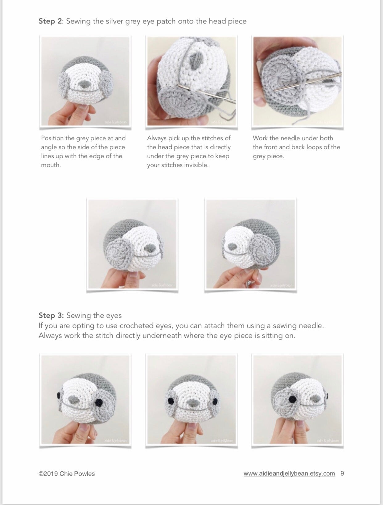 AMIGURUMI PATTERN/ tutorial (English) Amigurumi Sloth - "Levi the Sloth Pattern" pdf - US terminology