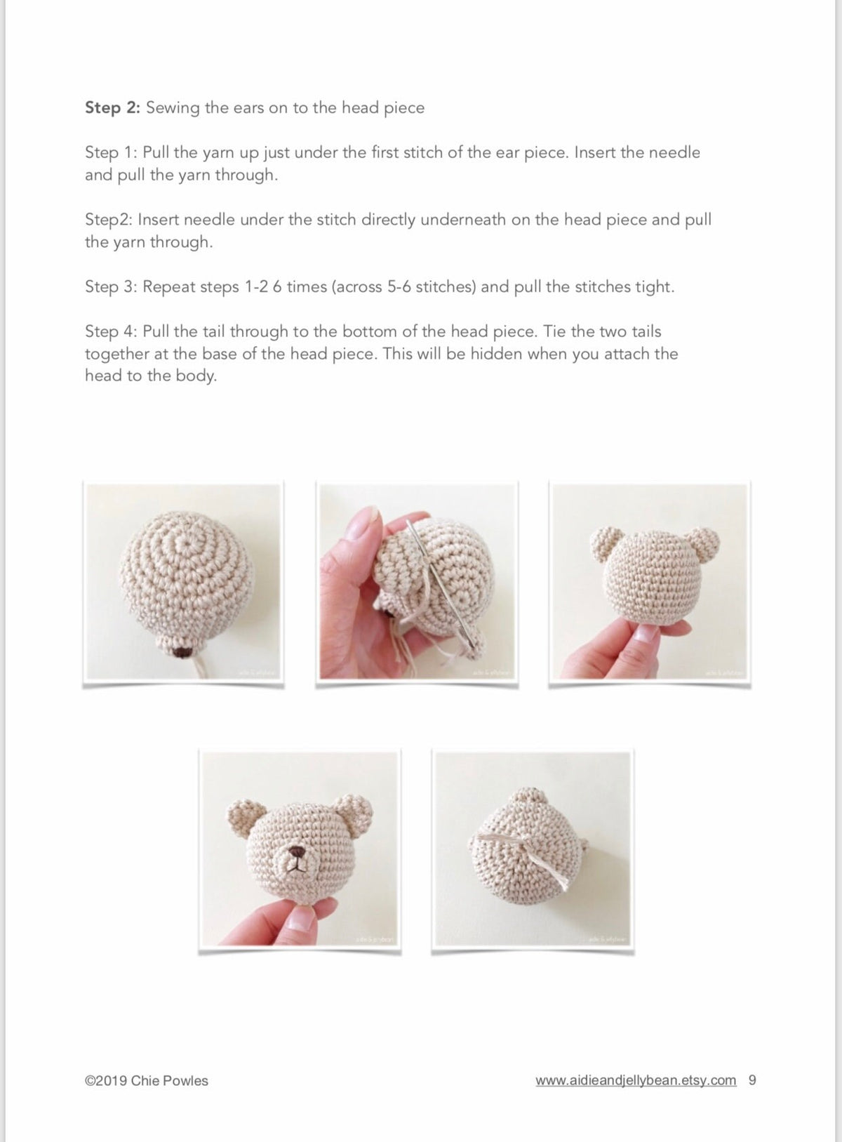 AMIGURUMI PATTERN/ tutorial (English) Amigurumi Teddy Bear "The Little Teddy Bears" pdf - US terminology