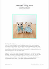 Load image into Gallery viewer, AMIGURUMI PATTERN/ tutorial (English) Amigurumi Teddy Bear "The Little Teddy Bears" pdf - US terminology