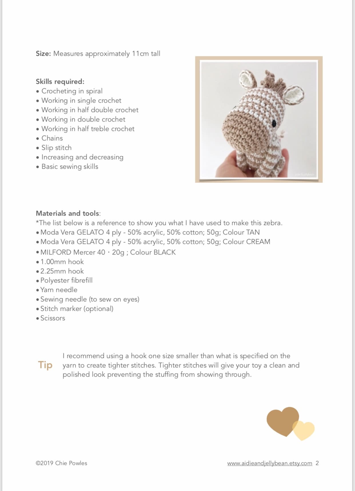 AMIGURUMI PATTERN/ tutorial (English) Amigurumi Zebra "Little Zoe the Zebra" pdf - US terminology
