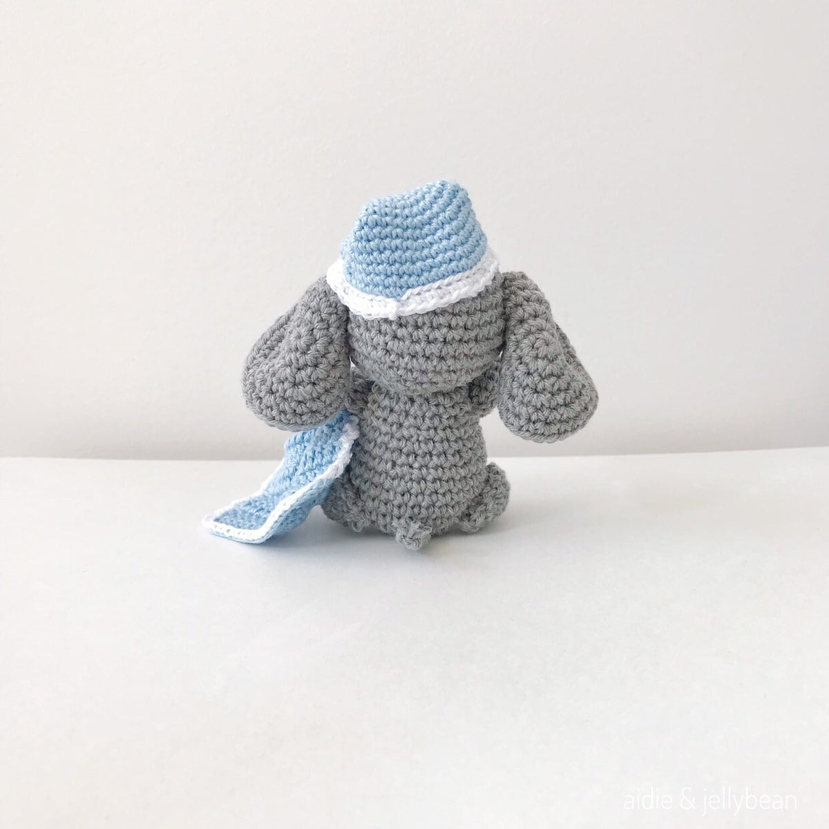 Made to Order LITTLE ELEPHANT with Hat and Blanket crochet amigurumi