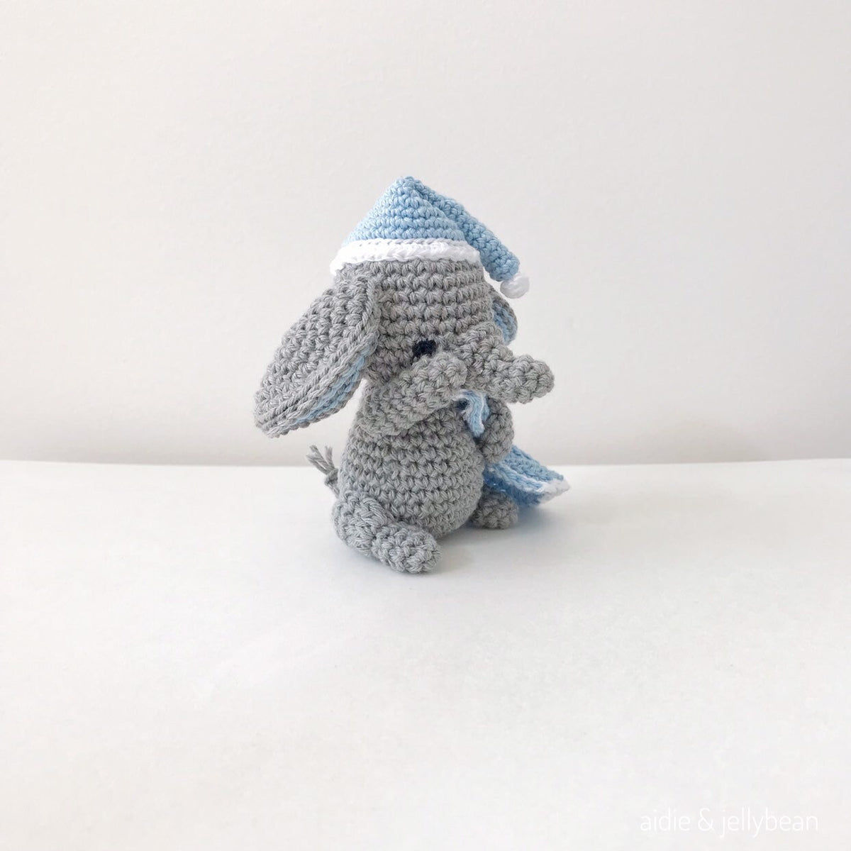Made to Order LITTLE ELEPHANT with Hat and Blanket crochet amigurumi