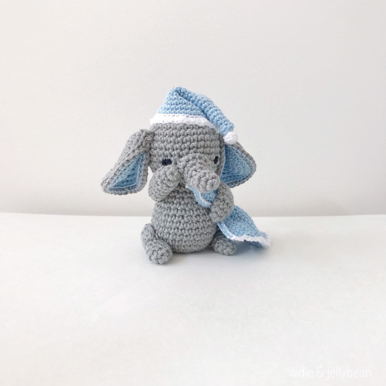 Made to Order LITTLE ELEPHANT with Hat and Blanket crochet amigurumi
