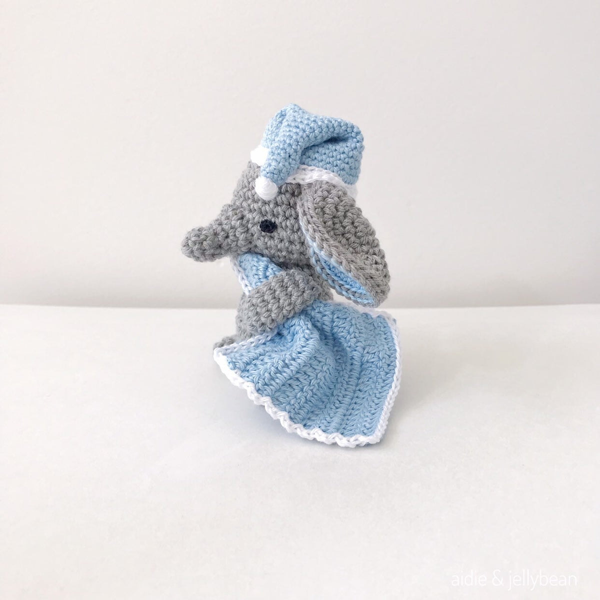 Made to Order LITTLE ELEPHANT with Hat and Blanket crochet amigurumi