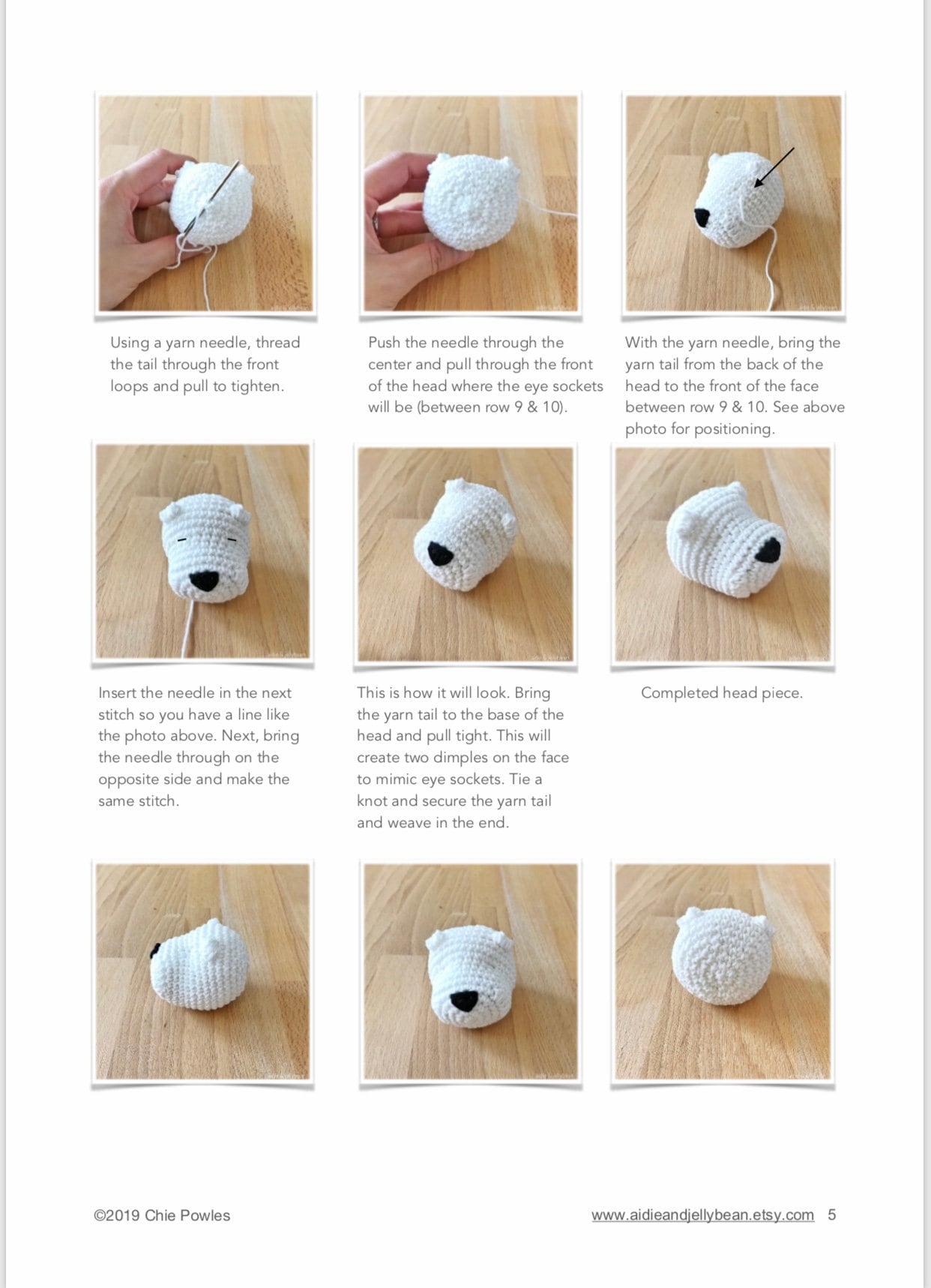 AMIGURUMI PATTERN/ tutorial (English) Amigurumi West Highland White Terrier - "Nessa the West Highland White Terrier Puppy" pdf - US terminology