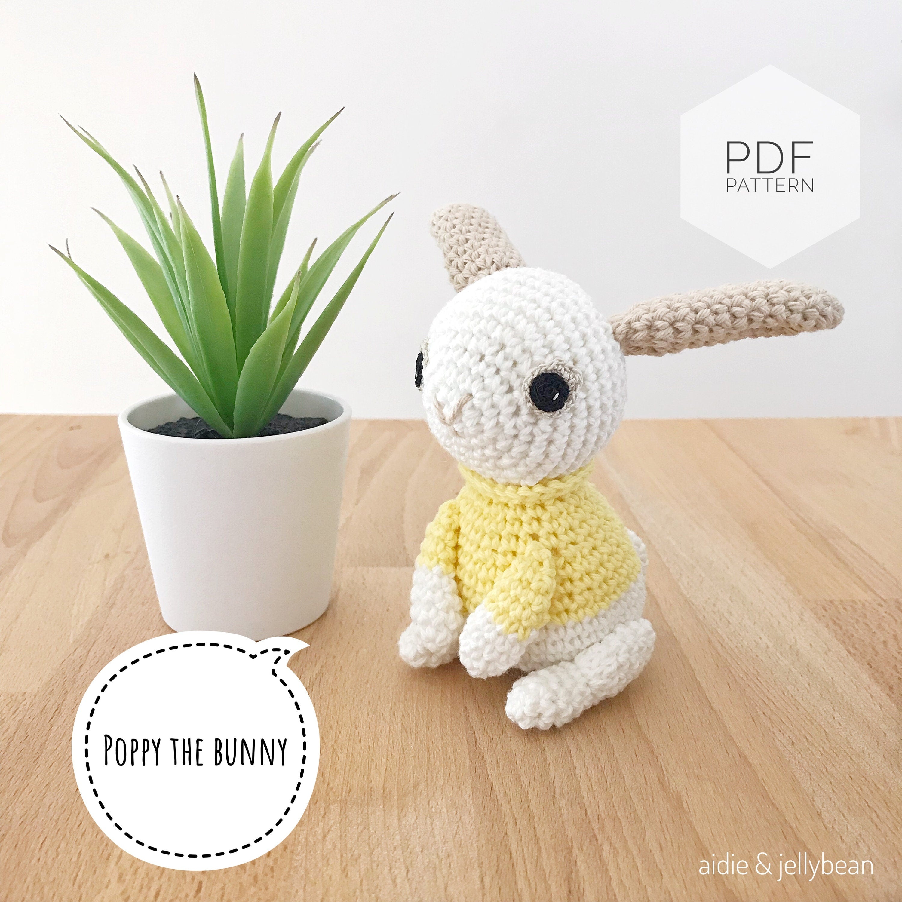 AMIGURUMI PATTERN/ tutorial (English) Amigurumi Bunny - "Poppy the Bunny" pdf - US terminology