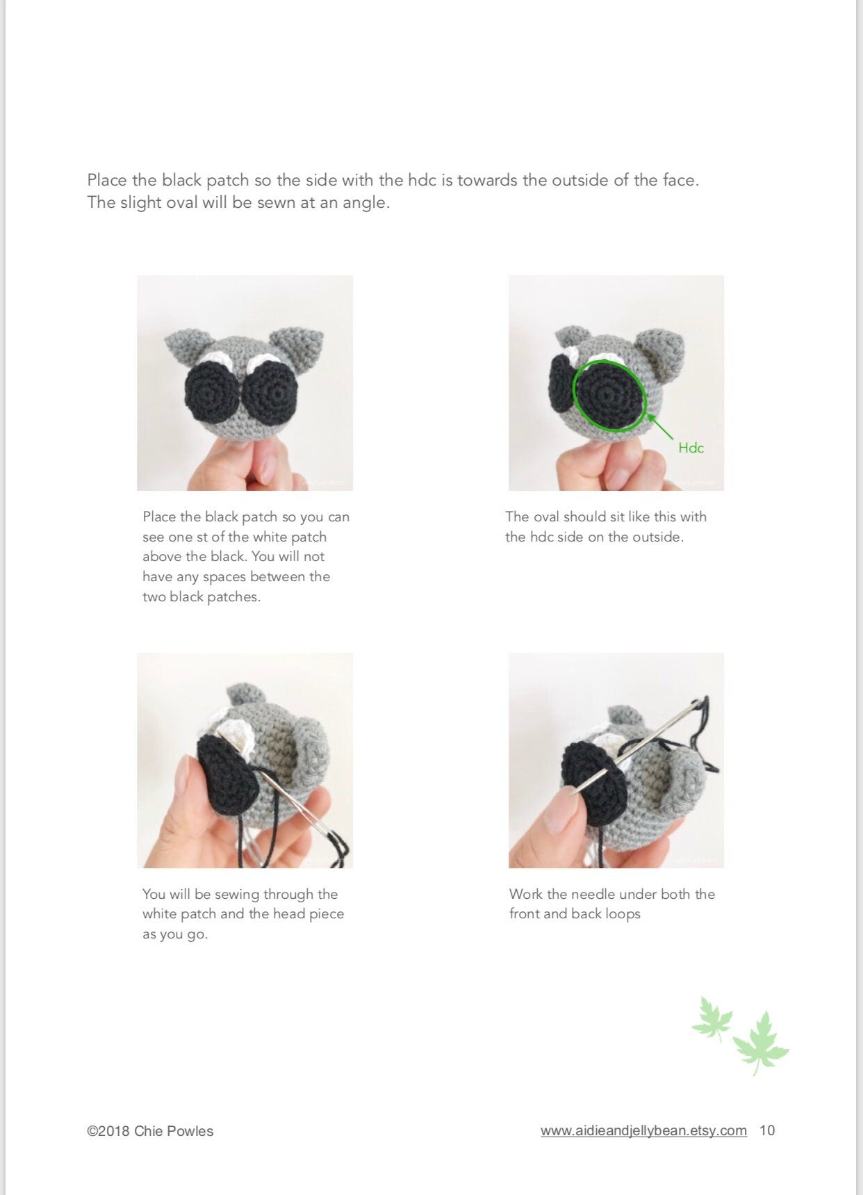 AMIGURUMI PATTERN/ tutorial (English) Amigurumi Raccoon - "Rocco the Little Raccoon" pdf - US terminology