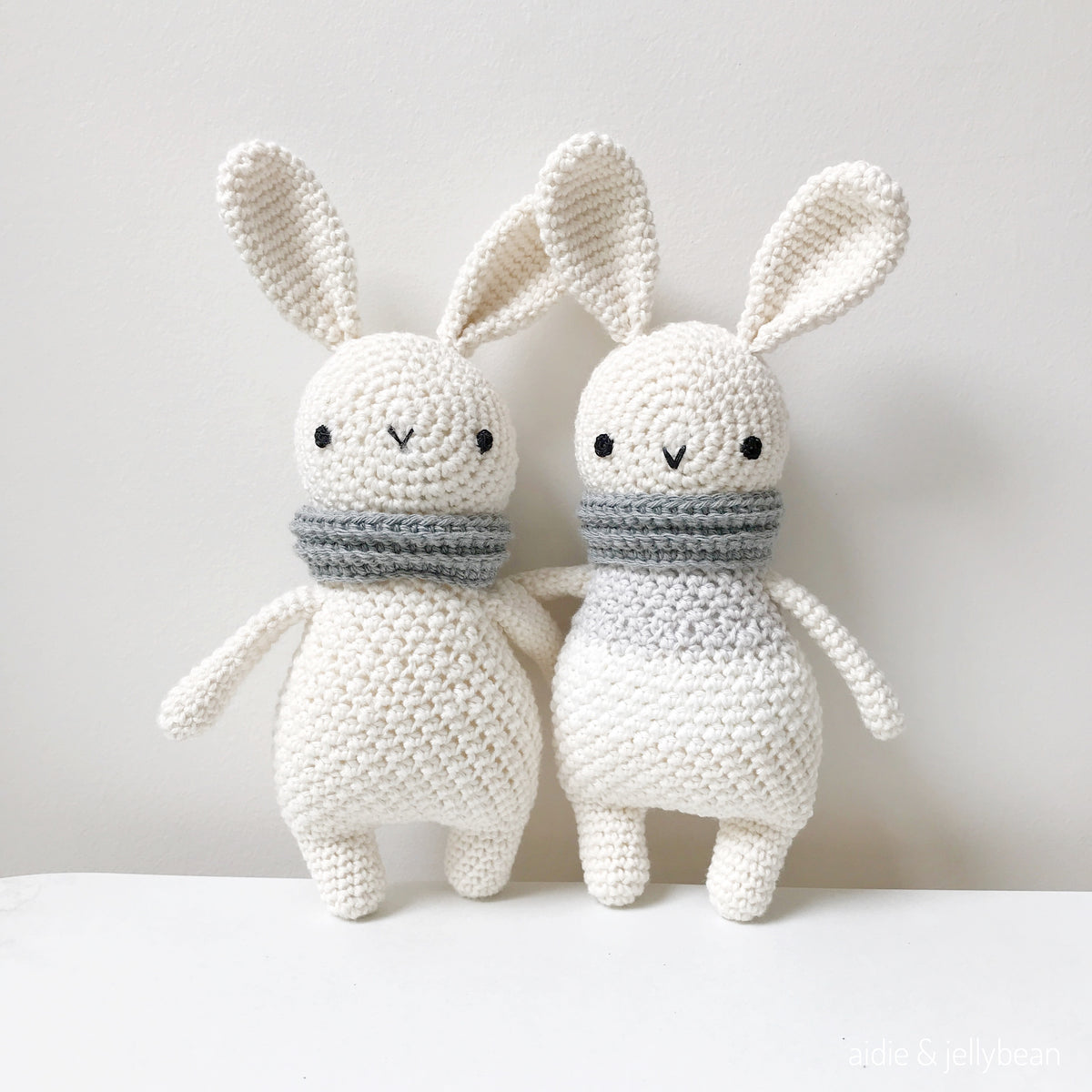 Made to Order BUNNY wearing a Scarf crochet amigurumi