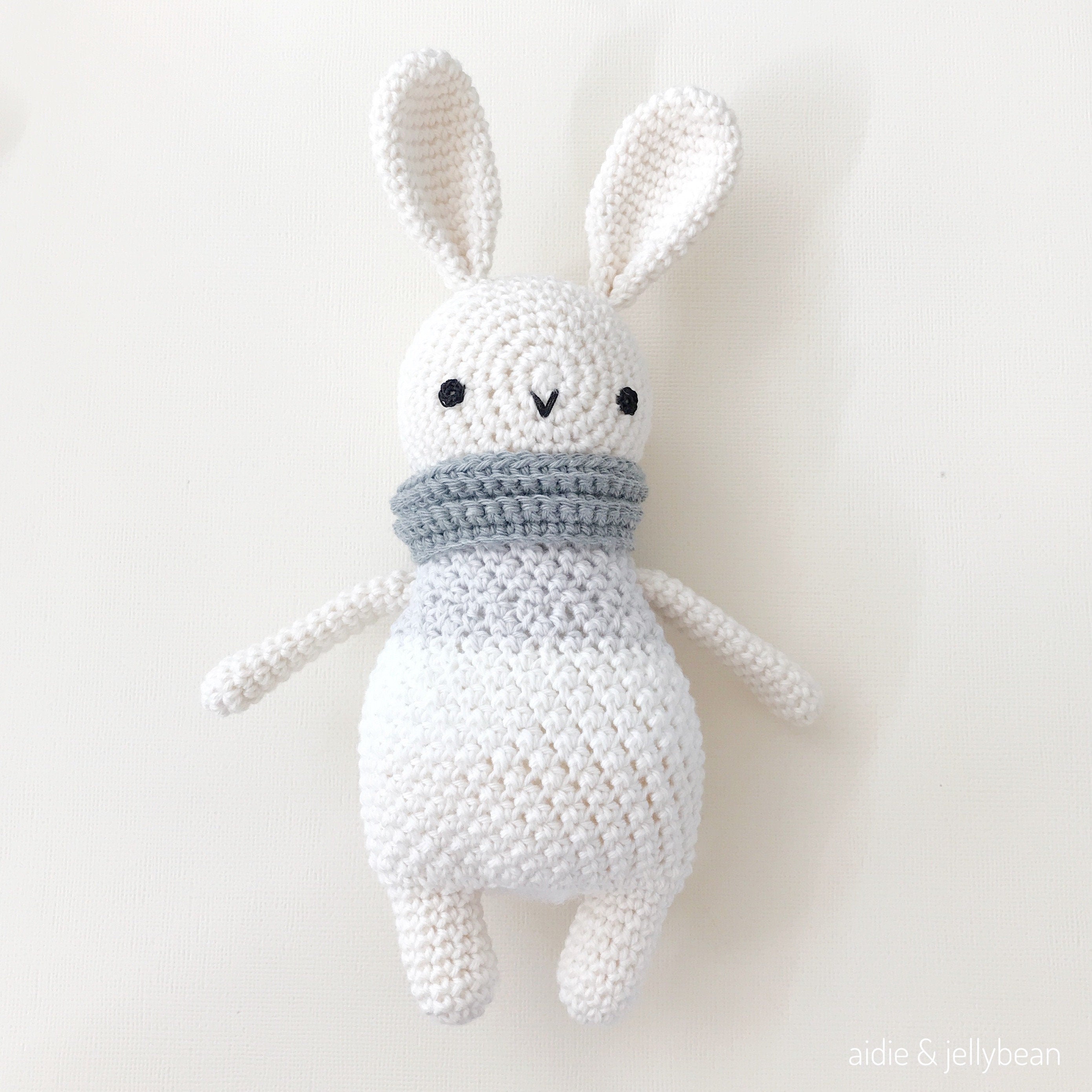 Made to Order BUNNY wearing a Scarf crochet amigurumi