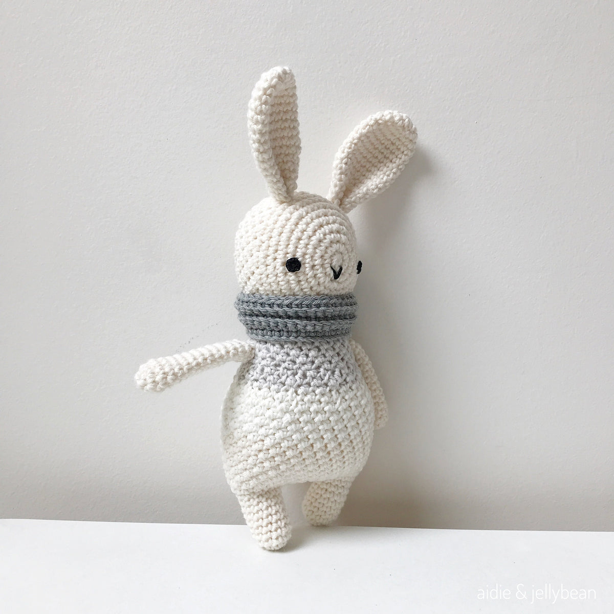 Made to Order BUNNY wearing a Scarf crochet amigurumi