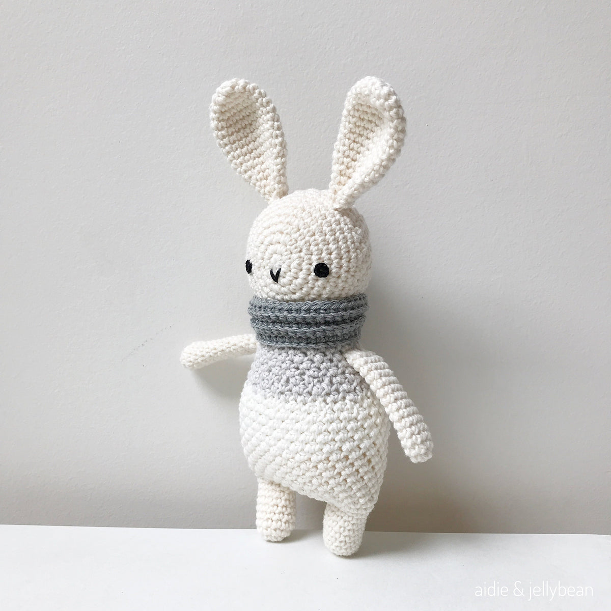 Made to Order BUNNY wearing a Scarf crochet amigurumi