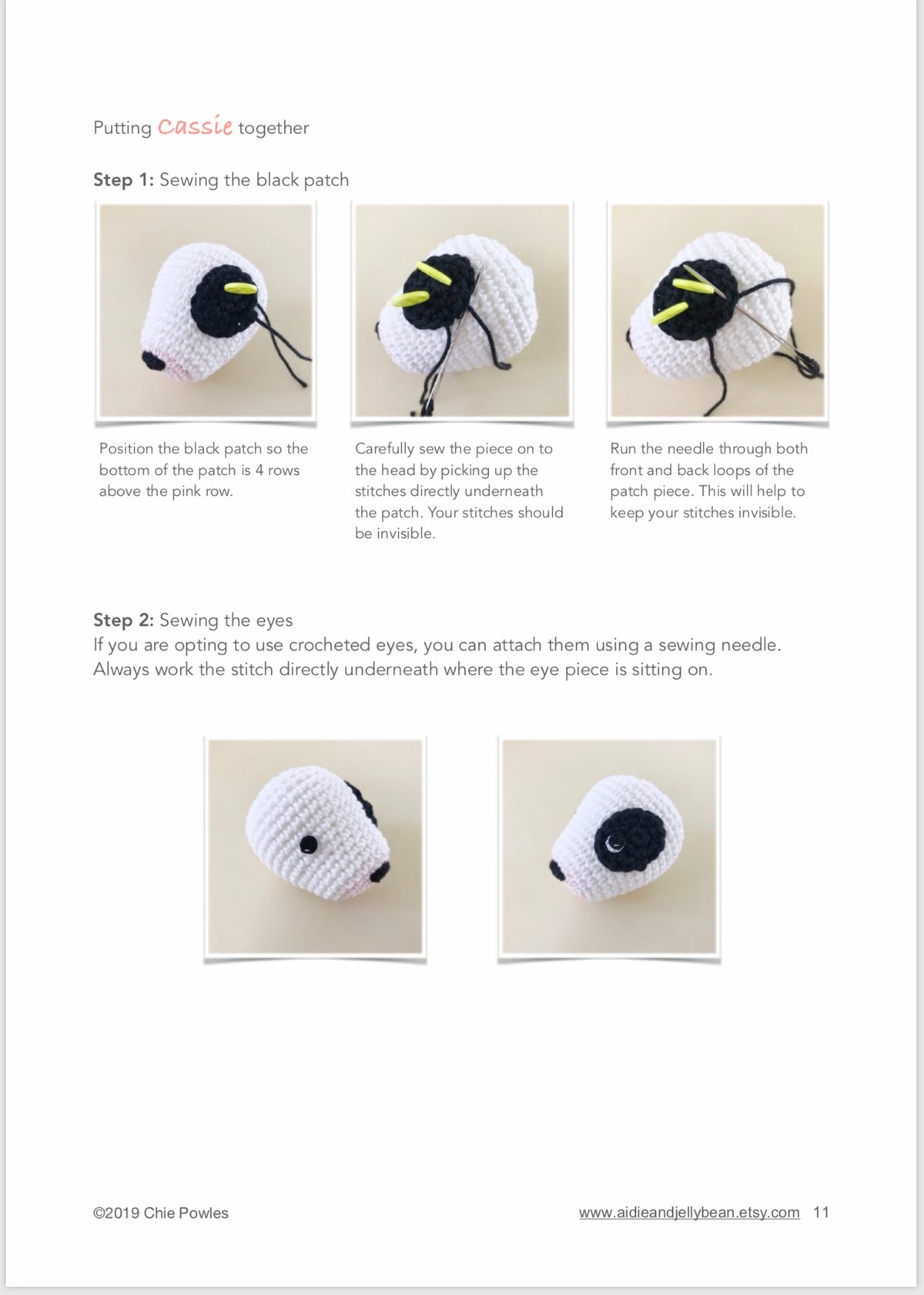 AMIGURUMI PATTERN/ tutorial (English / Español) Amigurumi Bull Terrier - "Cassie the Bull Terrier Puppy"