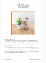 Load image into Gallery viewer, AMIGURUMI PATTERN/ tutorial (English) Amigurumi Zebra &quot;Little Zoe the Zebra&quot; pdf - US terminology