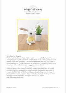 AMIGURUMI PATTERN/ tutorial (English) Amigurumi Bunny - "Poppy the Bunny" pdf - US terminology