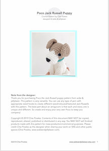 AMIGURUMI PATTERN/ tutorial (English / Español) Amigurumi Jack Russell Terrier  - "Poco the Jack Russell Terrier Puppy"