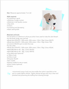 AMIGURUMI PATTERN/ tutorial (English / Español) Amigurumi Jack Russell Terrier  - "Poco the Jack Russell Terrier Puppy"