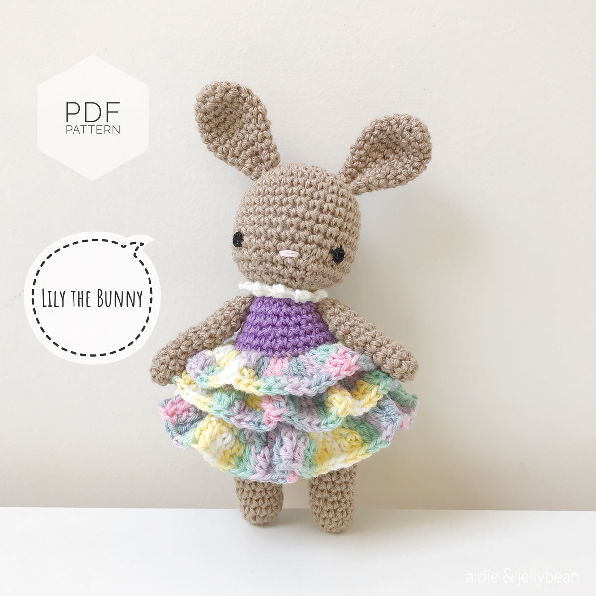 AMIGURUMI PATTERN/ tutorial (English) Amigurumi Bunny - "Lily the Bunny" pdf - US terminology