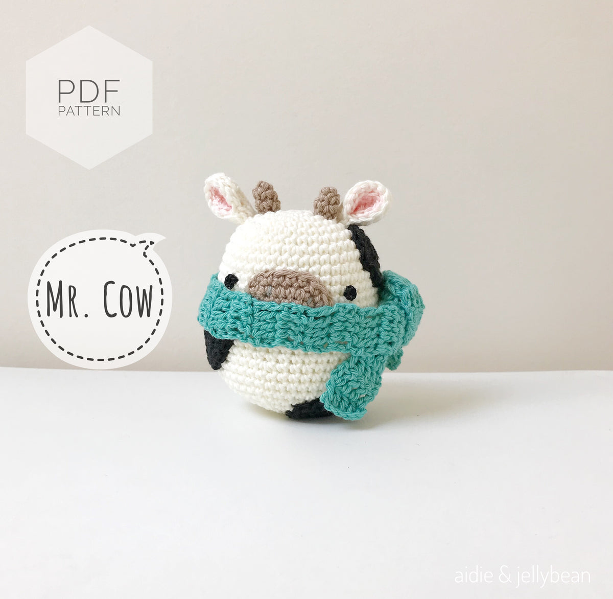 AMIGURUMI PATTERN/ tutorial (English) Amigurumi Cow "Egg Shaped Animals - Mr. Cow" pdf - US terminology