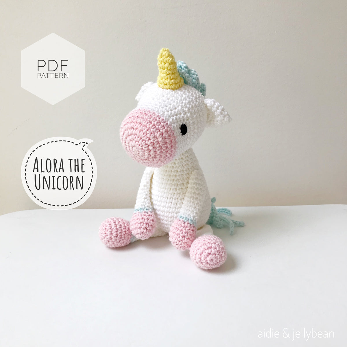 AMIGURUMI PATTERN/ tutorial (English) Amigurumi Unicorn - "Alora the Unicorn" pdf - US terminology