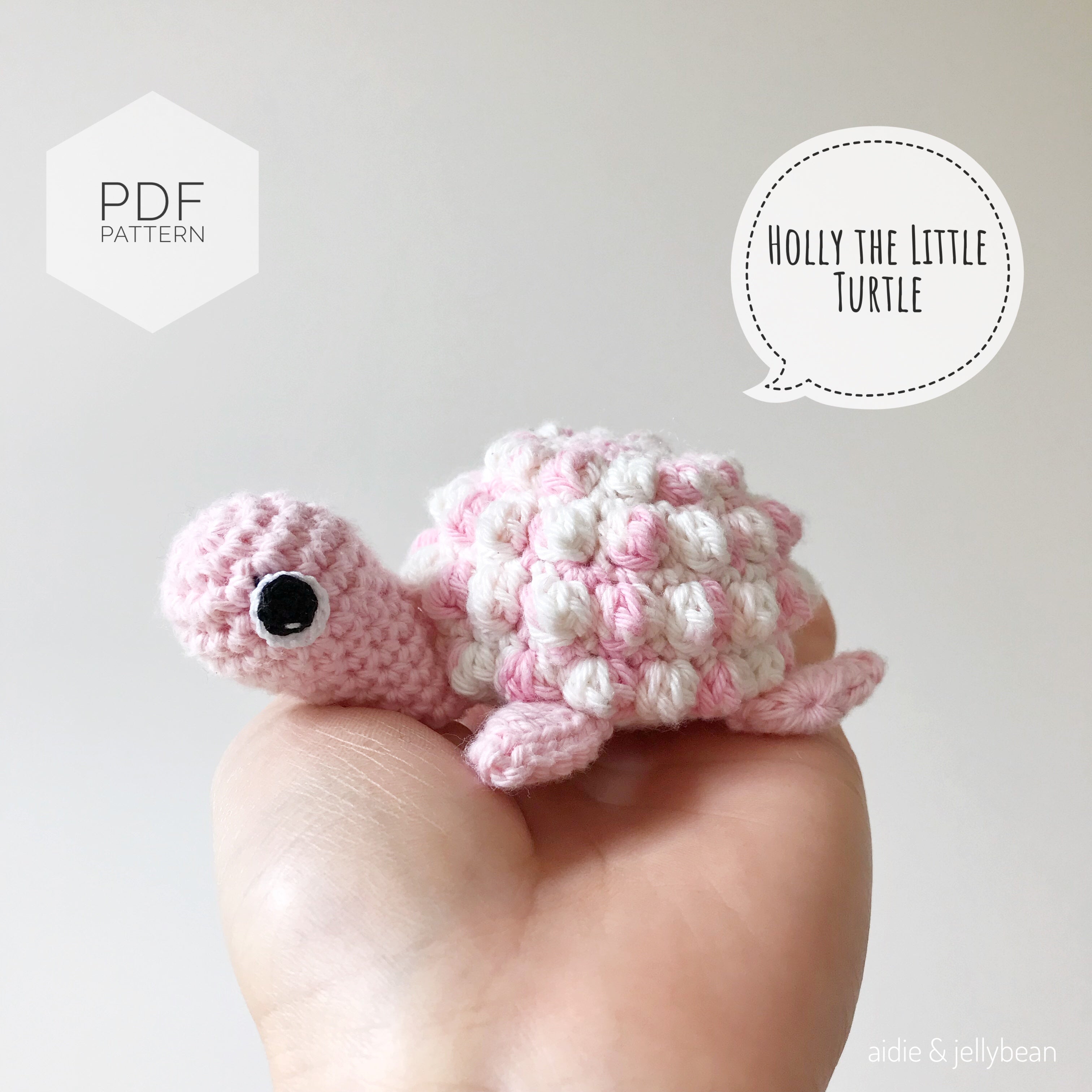 AMIGURUMI PATTERN/ tutorial (English) Amigurumi Turtle "Holly the Little Turtle" pdf - US terminology