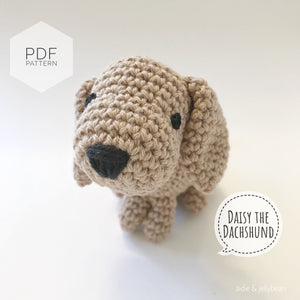 AMIGURUMI PATTERN/ tutorial (English) Amigurumi Dachshund Dog - "Daisy the Dachshund Puppy" pdf - US terminology