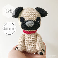 Load image into Gallery viewer, AMIGURUMI PATTERN/ tutorial (English) Amigurumi Pug Dog - &quot;Ollie the Pug Puppy&quot; pdf - US terminology
