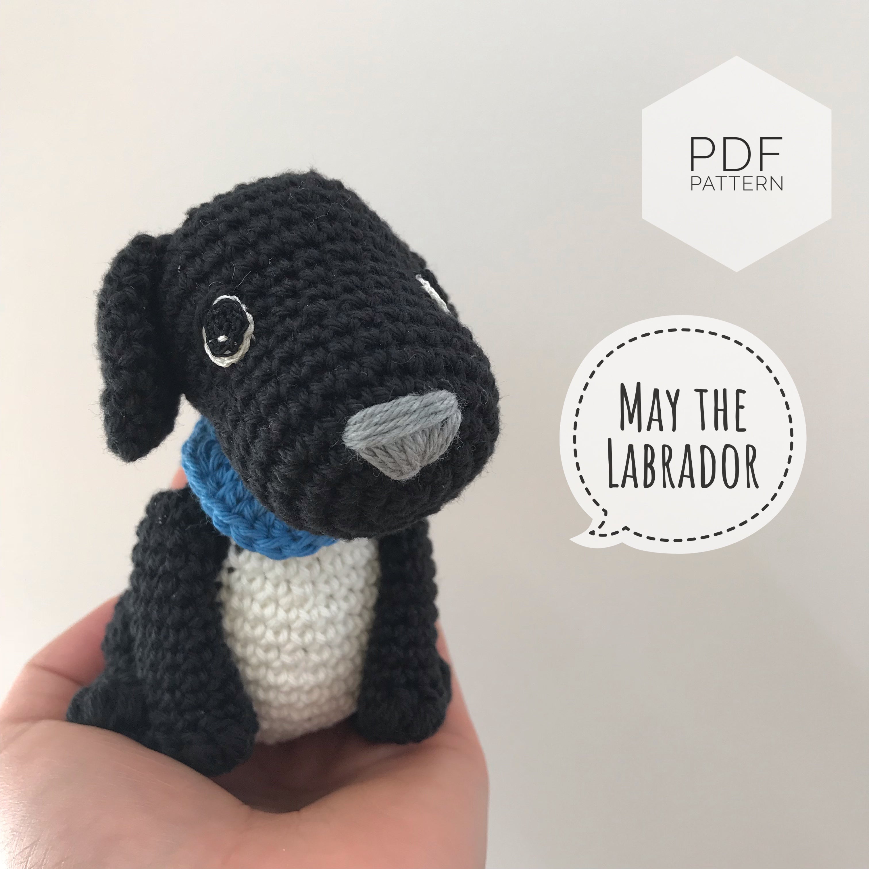 AMIGURUMI PATTERN/ tutorial (English) Amigurumi Labrador Dog - "May the Labrador Puppy" pdf - US terminology
