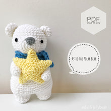 Load image into Gallery viewer, AMIGURUMI PATTERN/ tutorial (English) Amigurumi Polar Bear - &quot;Astro the Polar Bear&quot; pdf - US terminology