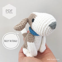 Load image into Gallery viewer, AMIGURUMI PATTERN/ tutorial (English) Amigurumi Beagle Dog - &quot;Bailey the Beagle Puppy&quot; pdf - US terminology