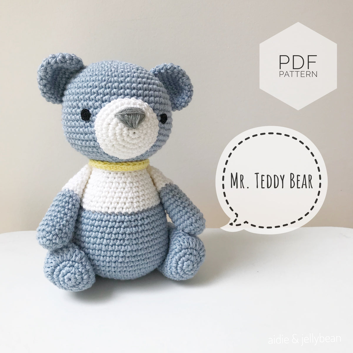 AMIGURUMI PATTERN/ tutorial (English) Amigurumi Teddy Bear "Mr. Teddy Bear" pdf - US terminology