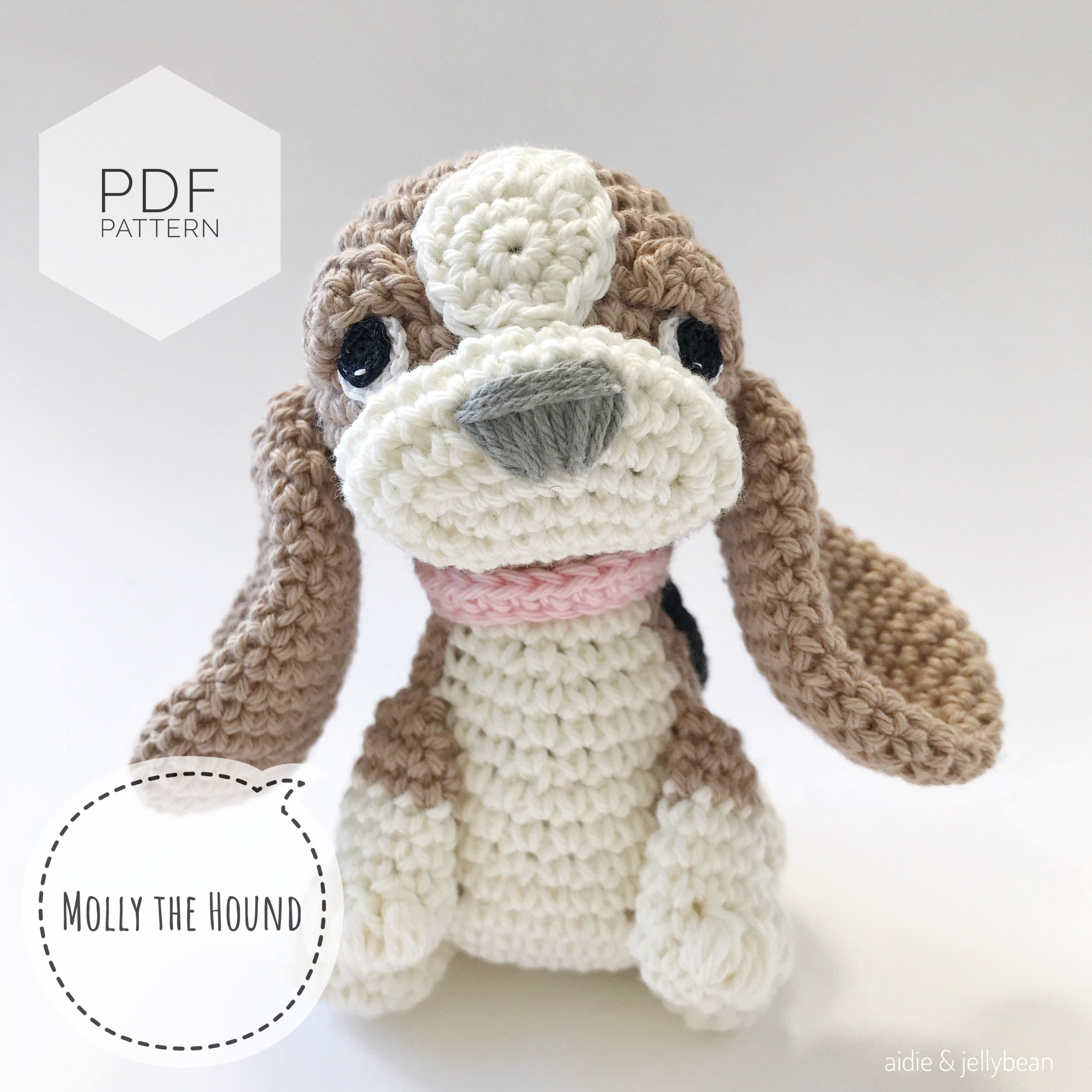 AMIGURUMI PATTERN/ tutorial (English) Amigurumi Hound Dog - "Molly the Hound Puppy" pdf - US terminology