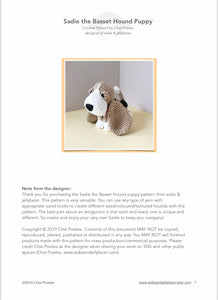 AMIGURUMI PATTERN/ tutorial (English / Español) Amigurumi Basset Hound Dog - "Sadie the Basset Hound Puppy"