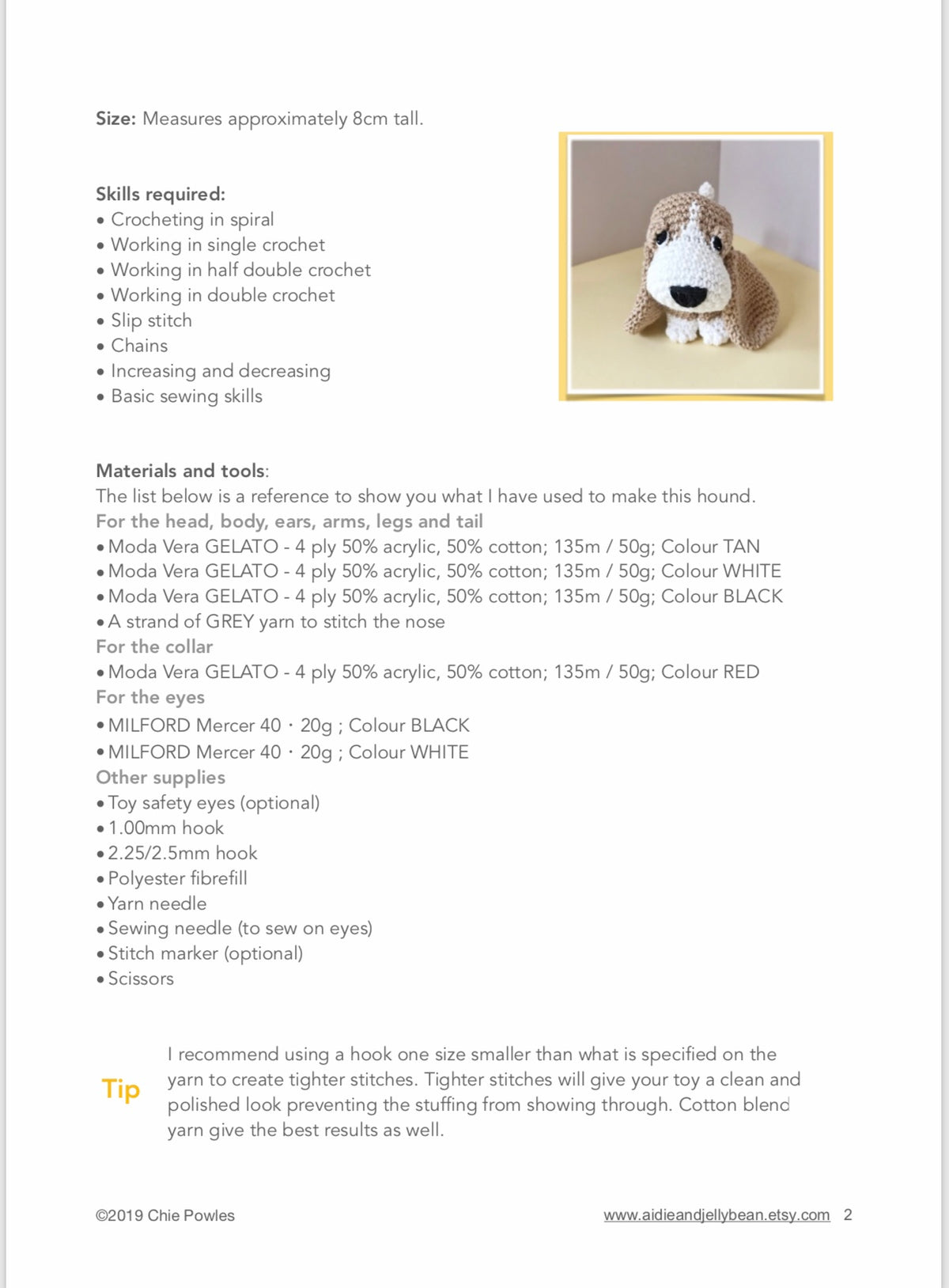 AMIGURUMI PATTERN/ tutorial (English / Español) Amigurumi Basset Hound Dog - "Sadie the Basset Hound Puppy"