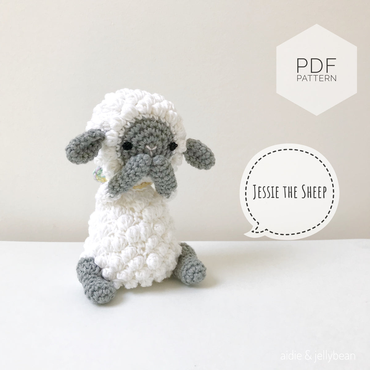 AMIGURUMI PATTERN/ tutorial (English) Amigurumi Sheep - "Jessie the Sheep" pdf - US terminology