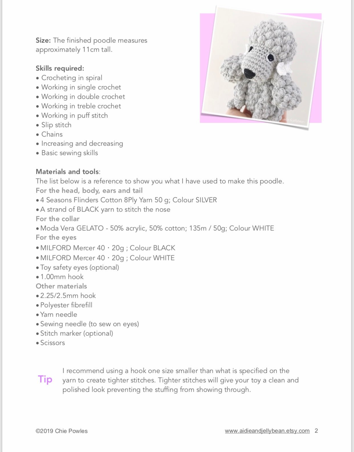 AMIGURUMI PATTERN/ tutorial (English / Español) Amigurumi Poodle Dog - "Elsa the Poodle Puppy"