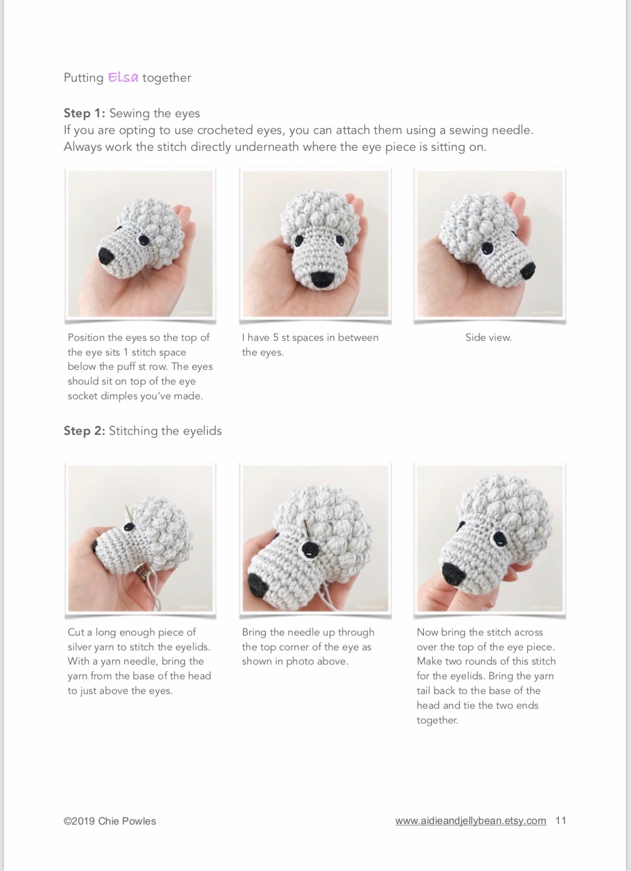 AMIGURUMI PATTERN/ tutorial (English / Español) Amigurumi Poodle Dog - "Elsa the Poodle Puppy"