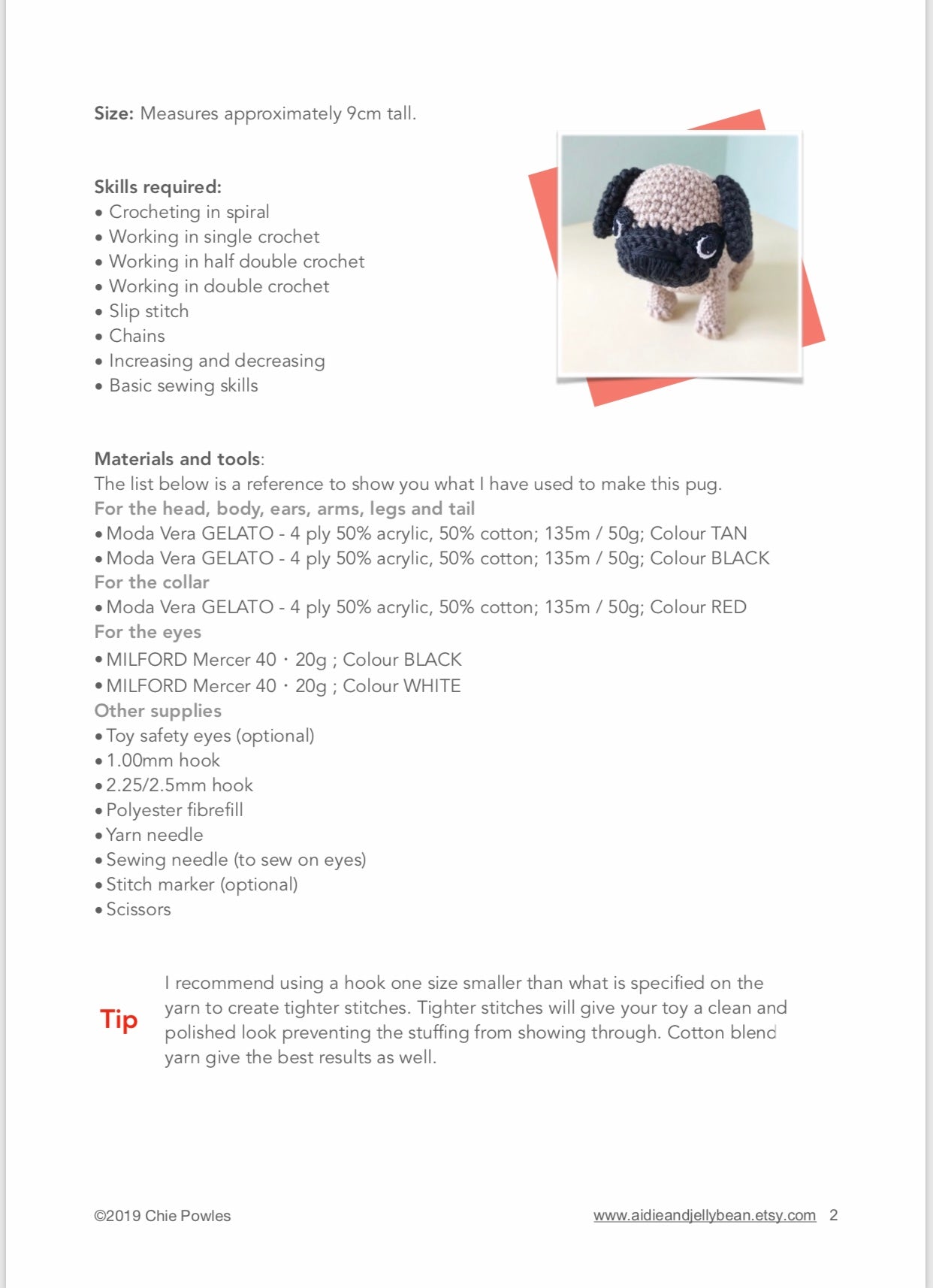 AMIGURUMI PATTERN/ tutorial (English / Español) Amigurumi Pug Dog - "Oscar the Pug Puppy"