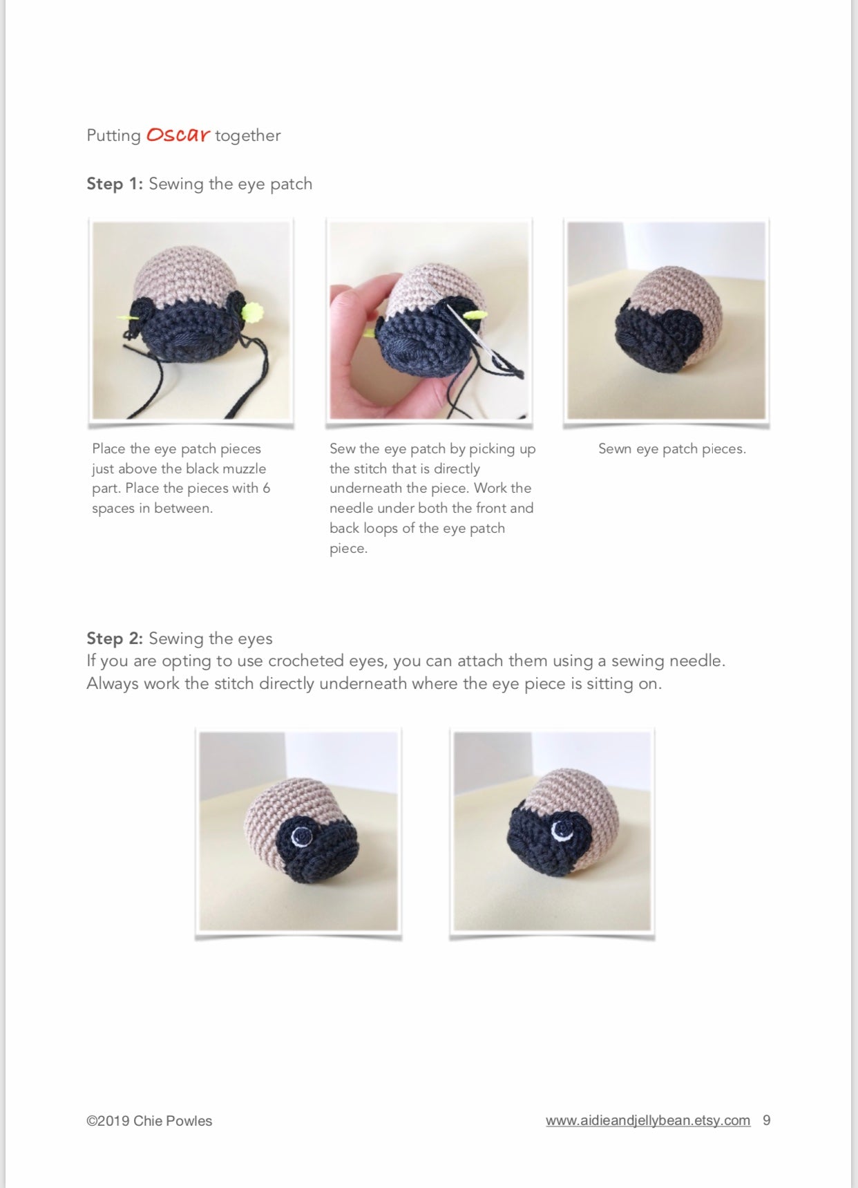 AMIGURUMI PATTERN/ tutorial (English / Español) Amigurumi Pug Dog - "Oscar the Pug Puppy"