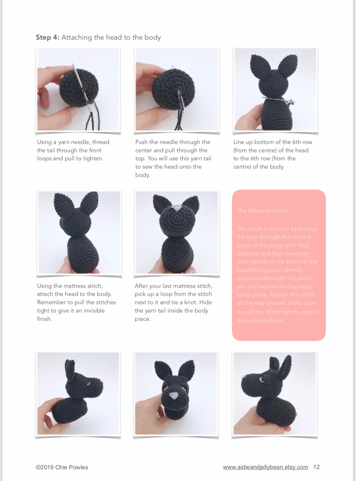 AMIGURUMI PATTERN/ tutorial (English) Amigurumi Scottish Terrier Dog - "Charlie the Scottish Terrier Puppy" pdf - US terminology
