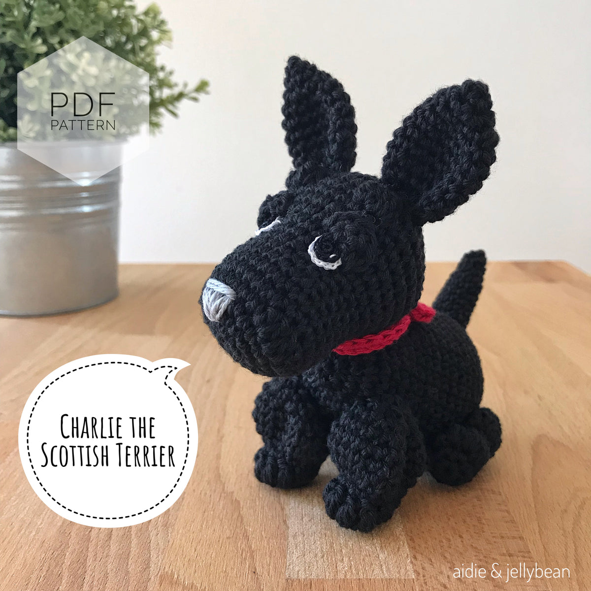 AMIGURUMI PATTERN/ tutorial (English) Amigurumi Scottish Terrier Dog - "Charlie the Scottish Terrier Puppy" pdf - US terminology
