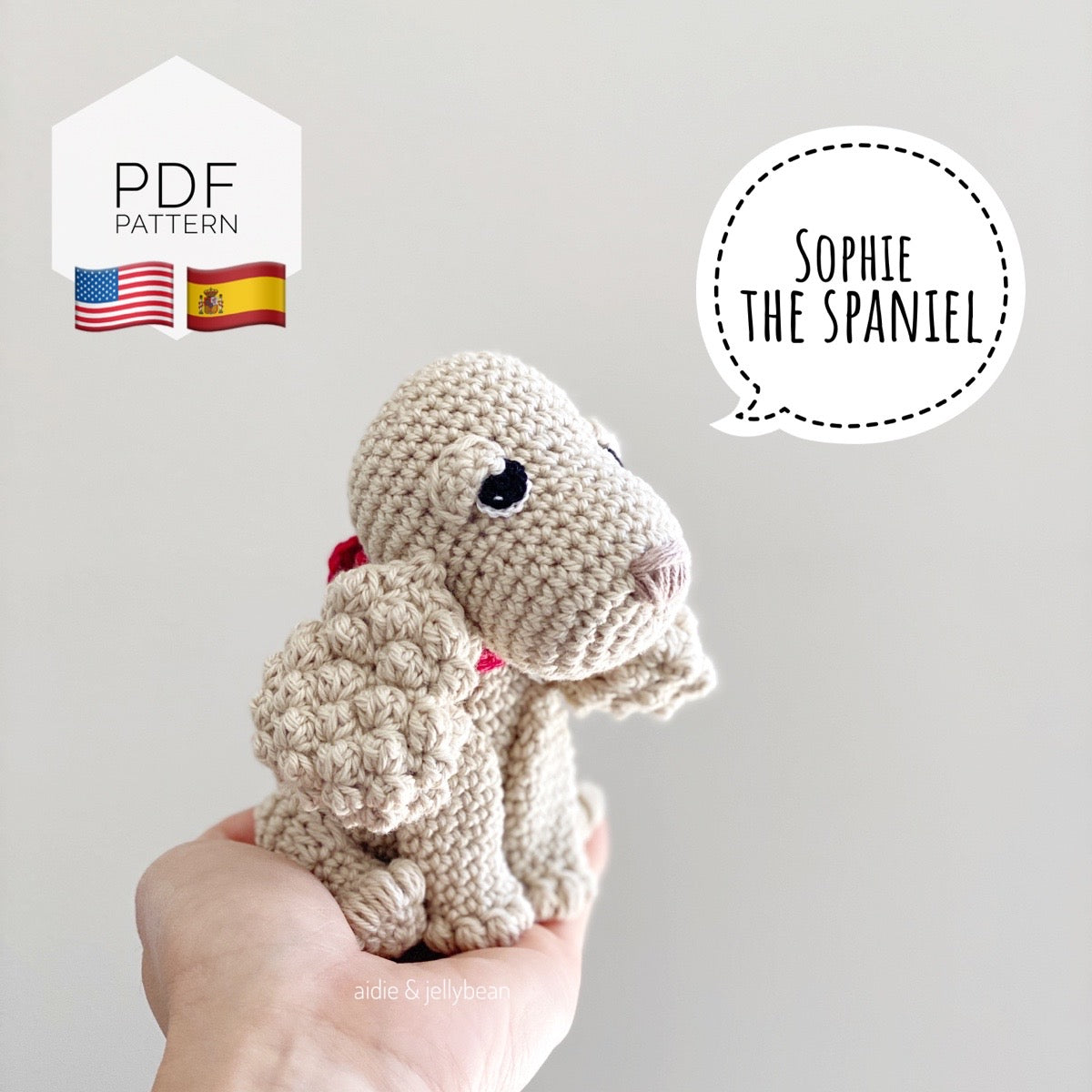 AMIGURUMI PATTERN/ tutorial (English / Español) Amigurumi Spaniel Dog - "Sophie the Spaniel Puppy"