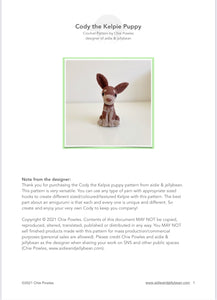 AMIGURUMI PATTERN/ tutorial (English) Amigurumi Kelpie - "Cody the Kelpie Puppy" pdf - US terminology